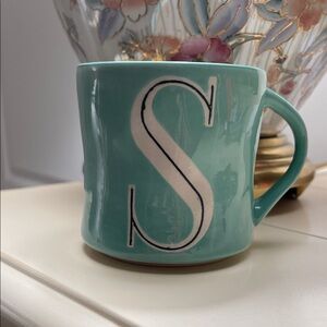 NWOT Anthropologie S Monogram Mug